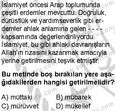 Din Kültürü ve Ahlak Bilgisi 2 Dersi 2024-2025 yılı 2. Dönem sınavı 4. Soru Din Kültürü ve Ahlak Bilgisi 2 Dersi 2024-2025 yılı 2. Dönem sınavı 4. Soru