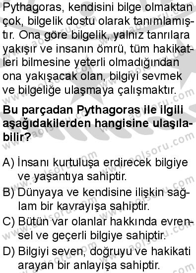 Felsefe 1 Dersi 2024-2025 yılı 2. Dönem sınavı 2. Soru Felsefe 1 Dersi 2024-2025 yılı 2. Dönem sınavı 2. Soru