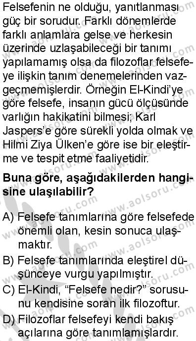Felsefe 1 Dersi 2024-2025 yılı 2. Dönem sınavı 3. Soru Felsefe 1 Dersi 2024-2025 yılı 2. Dönem sınavı 3. Soru