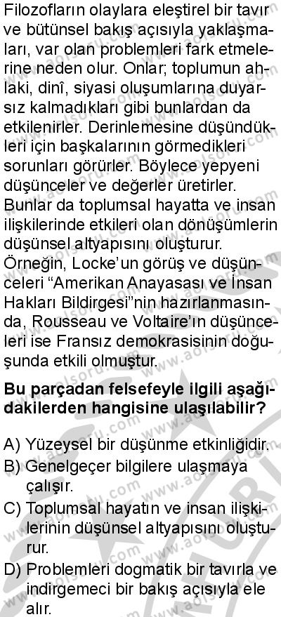 Felsefe 1 Dersi 2024-2025 yılı 2. Dönem sınavı 6. Soru Felsefe 1 Dersi 2024-2025 yılı 2. Dönem sınavı 6. Soru