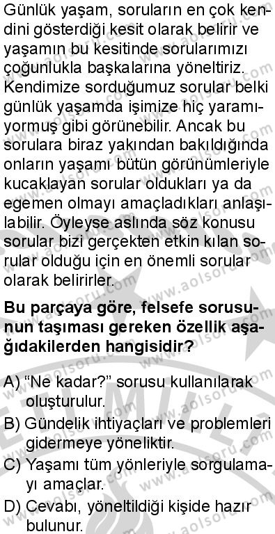 Felsefe 1 Dersi 2024-2025 yılı 2. Dönem sınavı 8. Soru Felsefe 1 Dersi 2024-2025 yılı 2. Dönem sınavı 8. Soru