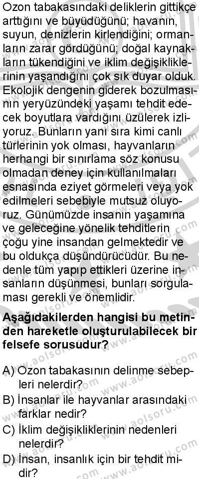 Felsefe 1 Dersi 2024-2025 yılı 2. Dönem sınavı 9. Soru Felsefe 1 Dersi 2024-2025 yılı 2. Dönem sınavı 9. Soru
