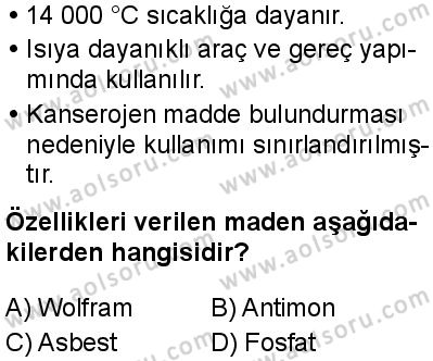 Seçmeli Coğrafya 1 Dersi 2024-2025 yılı 2. Dönem sınavı 6. Soru Seçmeli Coğrafya 1 Dersi 2024-2025 yılı 2. Dönem sınavı 6. Soru