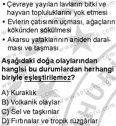 Seçmeli Coğrafya 3 Dersi 2024-2025 yılı 2. Dönem sınavı 6. Soru Seçmeli Coğrafya 3 Dersi 2024-2025 yılı 2. Dönem sınavı 6. Soru