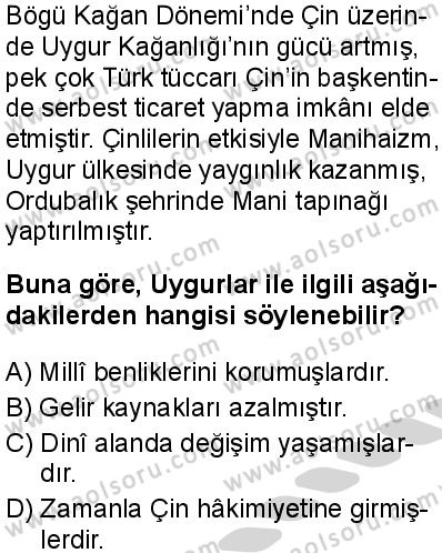 Seçmeli Ortak Türk Tarihi 1 Dersi 2024-2025 yılı 2. Dönem sınavı 6. Soru Seçmeli Ortak Türk Tarihi 1 Dersi 2024-2025 yılı 2. Dönem sınavı 6. Soru