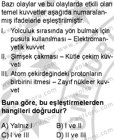 Fizik 1 Dersi 2024-2025 yılı 2. Dönem sınavı 9. Soru Fizik 1 Dersi 2024-2025 yılı 2. Dönem sınavı 9. Soru