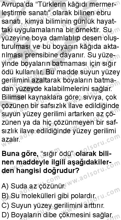 Kimya 2 Dersi 2024-2025 yılı 2. Dönem sınavı 10. Soru Kimya 2 Dersi 2024-2025 yılı 2. Dönem sınavı 10. Soru