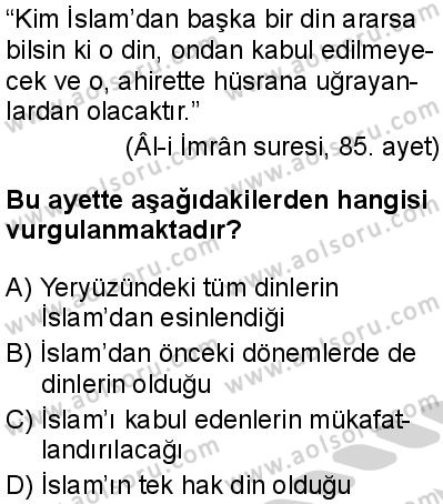 Temel Dini Bilgiler 1 Dersi 2024-2025 yılı 2. Dönem sınavı 6. Soru Temel Dini Bilgiler 1 Dersi 2024-2025 yılı 2. Dönem sınavı 6. Soru