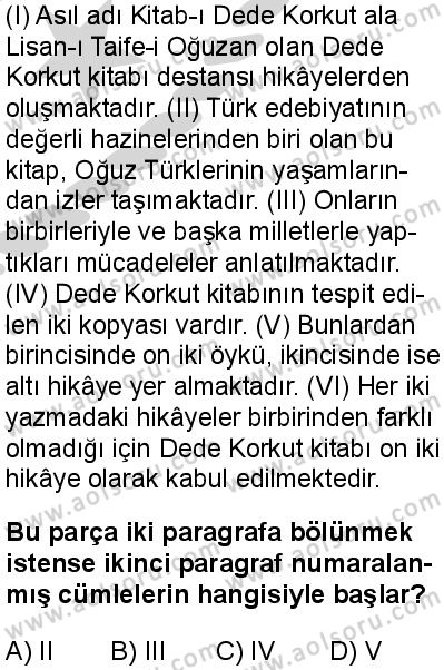 Türk Dili ve Edebiyatı 7 Dersi 2024-2025 yılı 2. Dönem sınavı 8. Soru Türk Dili ve Edebiyatı 7 Dersi 2024-2025 yılı 2. Dönem sınavı 8. Soru