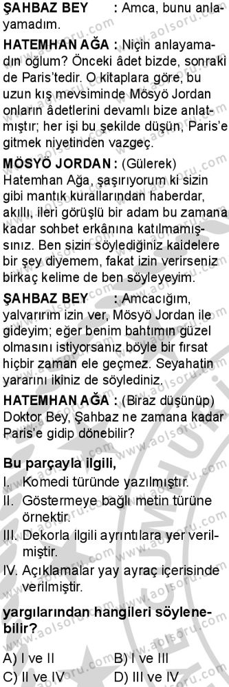 Türk Dili ve Edebiyatı 8 Dersi 2024-2025 yılı 2. Dönem sınavı 6. Soru Türk Dili ve Edebiyatı 8 Dersi 2024-2025 yılı 2. Dönem sınavı 6. Soru