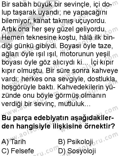 Seçmeli Türk Dili ve Edebiyatı 3 Dersi 2024-2025 yılı 2. Dönem sınavı 5. Soru Seçmeli Türk Dili ve Edebiyatı 3 Dersi 2024-2025 yılı 2. Dönem sınavı 5. Soru