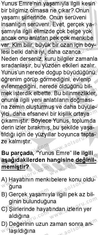 Seçmeli Türk Dili ve Edebiyatı 3 Dersi 2024-2025 yılı 2. Dönem sınavı 10. Soru Seçmeli Türk Dili ve Edebiyatı 3 Dersi 2024-2025 yılı 2. Dönem sınavı 10. Soru