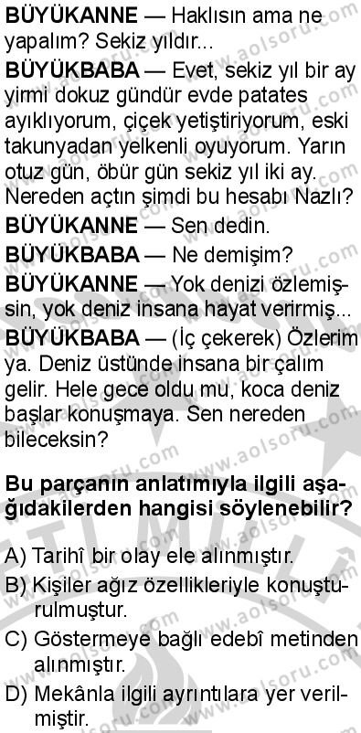 Seçmeli Türk Dili ve Edebiyatı 4 Dersi 2024-2025 yılı 2. Dönem sınavı 5. Soru Seçmeli Türk Dili ve Edebiyatı 4 Dersi 2024-2025 yılı 2. Dönem sınavı 5. Soru