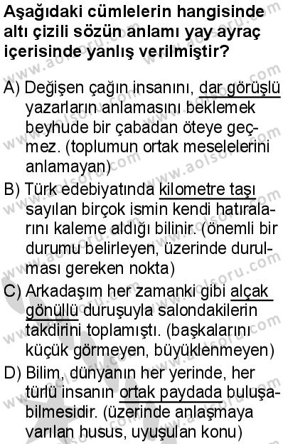 Seçmeli Türk Dili ve Edebiyatı 4 Dersi 2024-2025 yılı 2. Dönem sınavı 7. Soru Seçmeli Türk Dili ve Edebiyatı 4 Dersi 2024-2025 yılı 2. Dönem sınavı 7. Soru