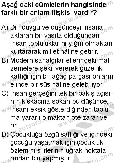 Seçmeli Türk Dili ve Edebiyatı 4 Dersi 2024-2025 yılı 2. Dönem sınavı 9. Soru Seçmeli Türk Dili ve Edebiyatı 4 Dersi 2024-2025 yılı 2. Dönem sınavı 9. Soru