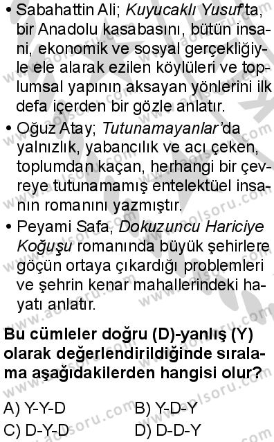 Seçmeli Türk Dili ve Edebiyatı 4 Dersi 2024-2025 yılı 2. Dönem sınavı 10. Soru Seçmeli Türk Dili ve Edebiyatı 4 Dersi 2024-2025 yılı 2. Dönem sınavı 10. Soru