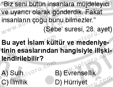 İslam Kültür ve Medeniyeti 1 Dersi 2024-2025 yılı 2. Dönem sınavı 3. Soru İslam Kültür ve Medeniyeti 1 Dersi 2024-2025 yılı 2. Dönem sınavı 3. Soru