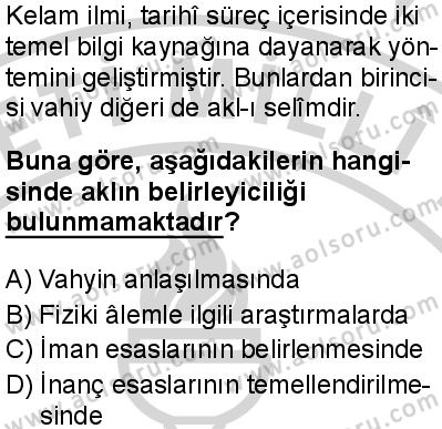 Kelam 1 Dersi 2024-2025 yılı 2. Dönem sınavı 6. Soru Kelam 1 Dersi 2024-2025 yılı 2. Dönem sınavı 6. Soru