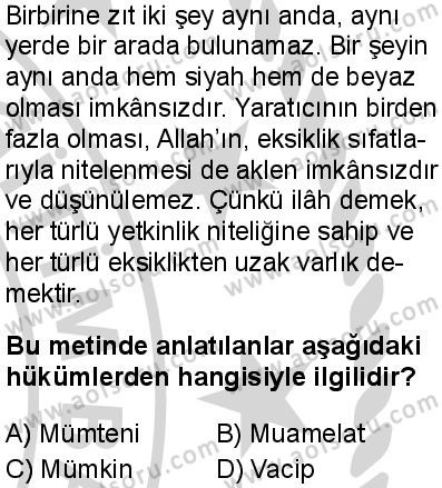 Kelam 1 Dersi 2024-2025 yılı 2. Dönem sınavı 10. Soru Kelam 1 Dersi 2024-2025 yılı 2. Dönem sınavı 10. Soru