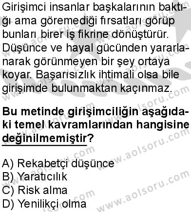 Seçmeli Girişimcilik 1 Dersi 2024-2025 yılı 2. Dönem sınavı 1. Soru Seçmeli Girişimcilik 1 Dersi 2024-2025 yılı 2. Dönem sınavı 1. Soru