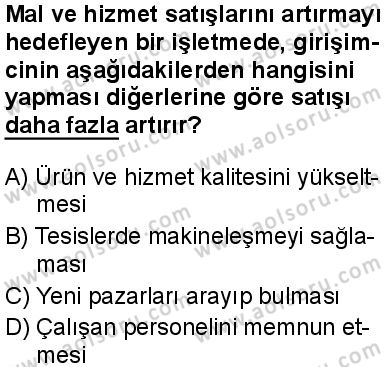 Seçmeli Girişimcilik 1 Dersi 2024-2025 yılı 2. Dönem sınavı 2. Soru Seçmeli Girişimcilik 1 Dersi 2024-2025 yılı 2. Dönem sınavı 2. Soru