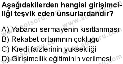 Seçmeli Girişimcilik 1 Dersi 2024-2025 yılı 2. Dönem sınavı 6. Soru Seçmeli Girişimcilik 1 Dersi 2024-2025 yılı 2. Dönem sınavı 6. Soru