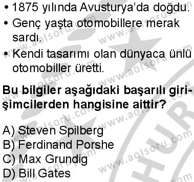 Seçmeli Girişimcilik 1 Dersi 2024-2025 yılı 2. Dönem sınavı 7. Soru Seçmeli Girişimcilik 1 Dersi 2024-2025 yılı 2. Dönem sınavı 7. Soru