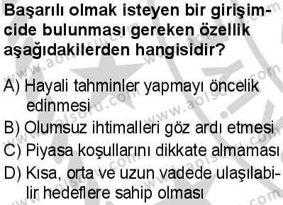 Seçmeli Girişimcilik 1 Dersi 2024-2025 yılı 2. Dönem sınavı 8. Soru Seçmeli Girişimcilik 1 Dersi 2024-2025 yılı 2. Dönem sınavı 8. Soru