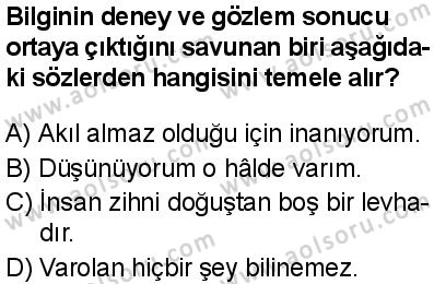 Felsefe 4 Dersi 2024-2025 yılı 2. Dönem sınavı 3. Soru Felsefe 4 Dersi 2024-2025 yılı 2. Dönem sınavı 3. Soru
