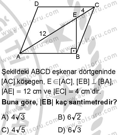 Matematik 4 Dersi 2024-2025 yılı 2. Dönem sınavı 7. Soru Matematik 4 Dersi 2024-2025 yılı 2. Dönem sınavı 7. Soru
