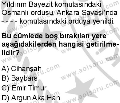 Seçmeli Ortak Türk Tarihi 2 Dersi 2024-2025 yılı 2. Dönem sınavı 7. Soru Seçmeli Ortak Türk Tarihi 2 Dersi 2024-2025 yılı 2. Dönem sınavı 7. Soru