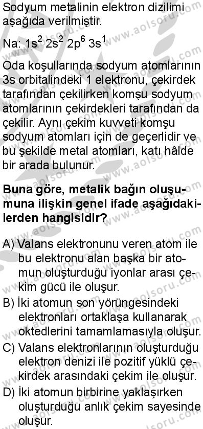 Kimya 1 Dersi 2024-2025 yılı 2. Dönem sınavı 6. Soru Kimya 1 Dersi 2024-2025 yılı 2. Dönem sınavı 6. Soru