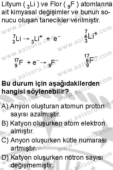 Kimya 1 Dersi 2024-2025 yılı 2. Dönem sınavı 9. Soru Kimya 1 Dersi 2024-2025 yılı 2. Dönem sınavı 9. Soru