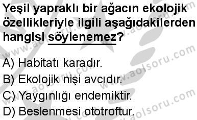 Biyoloji 4 Dersi 2024-2025 yılı 2. Dönem sınavı 3. Soru Biyoloji 4 Dersi 2024-2025 yılı 2. Dönem sınavı 3. Soru