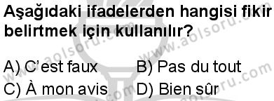 Fransızca 7 Dersi 2024-2025 yılı 2. Dönem sınavı 8. Soru Fransızca 7 Dersi 2024-2025 yılı 2. Dönem sınavı 8. Soru