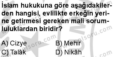 Fıkıh 2 Dersi 2024-2025 yılı 2. Dönem sınavı 8. Soru Fıkıh 2 Dersi 2024-2025 yılı 2. Dönem sınavı 8. Soru