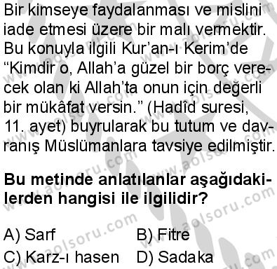 Fıkıh 2 Dersi 2024-2025 yılı 2. Dönem sınavı 9. Soru Fıkıh 2 Dersi 2024-2025 yılı 2. Dönem sınavı 9. Soru