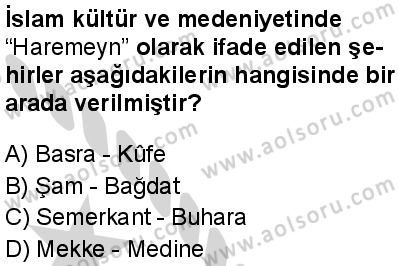 İslam Kültür ve Medeniyeti 2 Dersi 2024-2025 yılı 2. Dönem sınavı 7. Soru İslam Kültür ve Medeniyeti 2 Dersi 2024-2025 yılı 2. Dönem sınavı 7. Soru