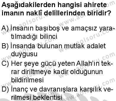 Akaid 2 Dersi 2024-2025 yılı 2. Dönem sınavı 5. Soru Akaid 2 Dersi 2024-2025 yılı 2. Dönem sınavı 5. Soru