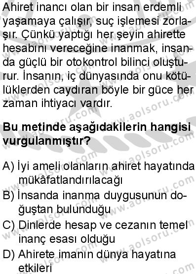 Akaid 2 Dersi 2024-2025 yılı 2. Dönem sınavı 8. Soru Akaid 2 Dersi 2024-2025 yılı 2. Dönem sınavı 8. Soru