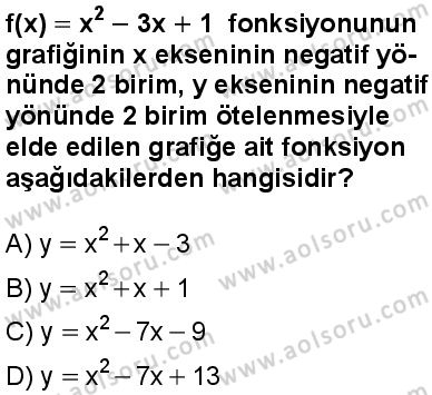Seçmeli Matematik 1 Dersi 2024-2025 yılı 2. Dönem sınavı 8. Soru Seçmeli Matematik 1 Dersi 2024-2025 yılı 2. Dönem sınavı 8. Soru