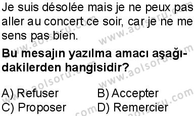 Fransızca 3 Dersi 2024-2025 yılı 2. Dönem sınavı 5. Soru Fransızca 3 Dersi 2024-2025 yılı 2. Dönem sınavı 5. Soru