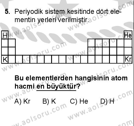 Seçmeli Kimya 1 Dersi 2024-2025 yılı 2. Dönem sınavı 5. Soru Seçmeli Kimya 1 Dersi 2024-2025 yılı 2. Dönem sınavı 5. Soru