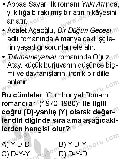 Seçmeli Türk Dili ve Edebiyatı 2 Dersi 2024-2025 yılı 2. Dönem sınavı 6. Soru Seçmeli Türk Dili ve Edebiyatı 2 Dersi 2024-2025 yılı 2. Dönem sınavı 6. Soru