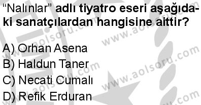 Seçmeli Türk Dili ve Edebiyatı 2 Dersi 2024-2025 yılı 2. Dönem sınavı 7. Soru Seçmeli Türk Dili ve Edebiyatı 2 Dersi 2024-2025 yılı 2. Dönem sınavı 7. Soru