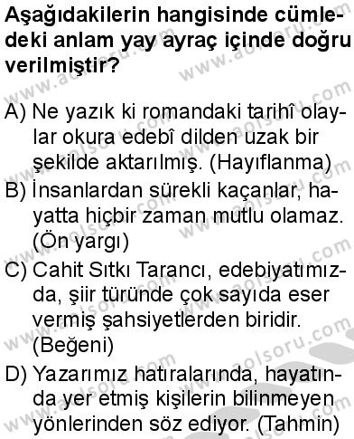 Seçmeli Türk Dili ve Edebiyatı 2 Dersi 2024-2025 yılı 2. Dönem sınavı 9. Soru Seçmeli Türk Dili ve Edebiyatı 2 Dersi 2024-2025 yılı 2. Dönem sınavı 9. Soru