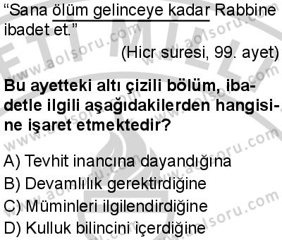 Din Kültürü ve Ahlak Bilgisi 2 Dersi 2024-2025 yılı 3. Dönem sınavı 5. Soru