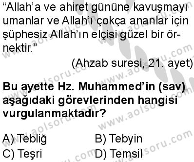 Din Kültürü ve Ahlak Bilgisi 5 Dersi 2024-2025 yılı 3. Dönem sınavı 3. Soru