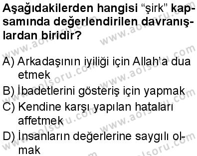 Din Kültürü ve Ahlak Bilgisi 5 Dersi 2024-2025 yılı 3. Dönem sınavı 4. Soru