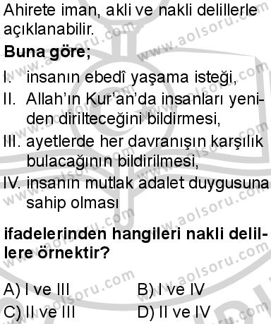 Din Kültürü ve Ahlak Bilgisi 5 Dersi 2024-2025 yılı 3. Dönem sınavı 6. Soru